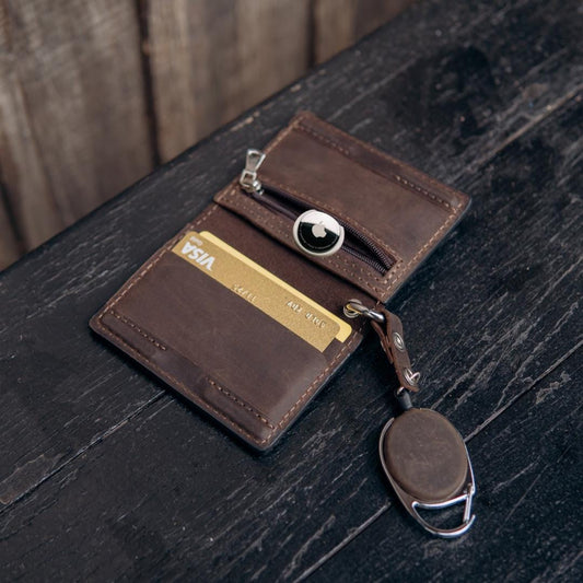 Leather EDC wallet with magnetic closure by RIDL