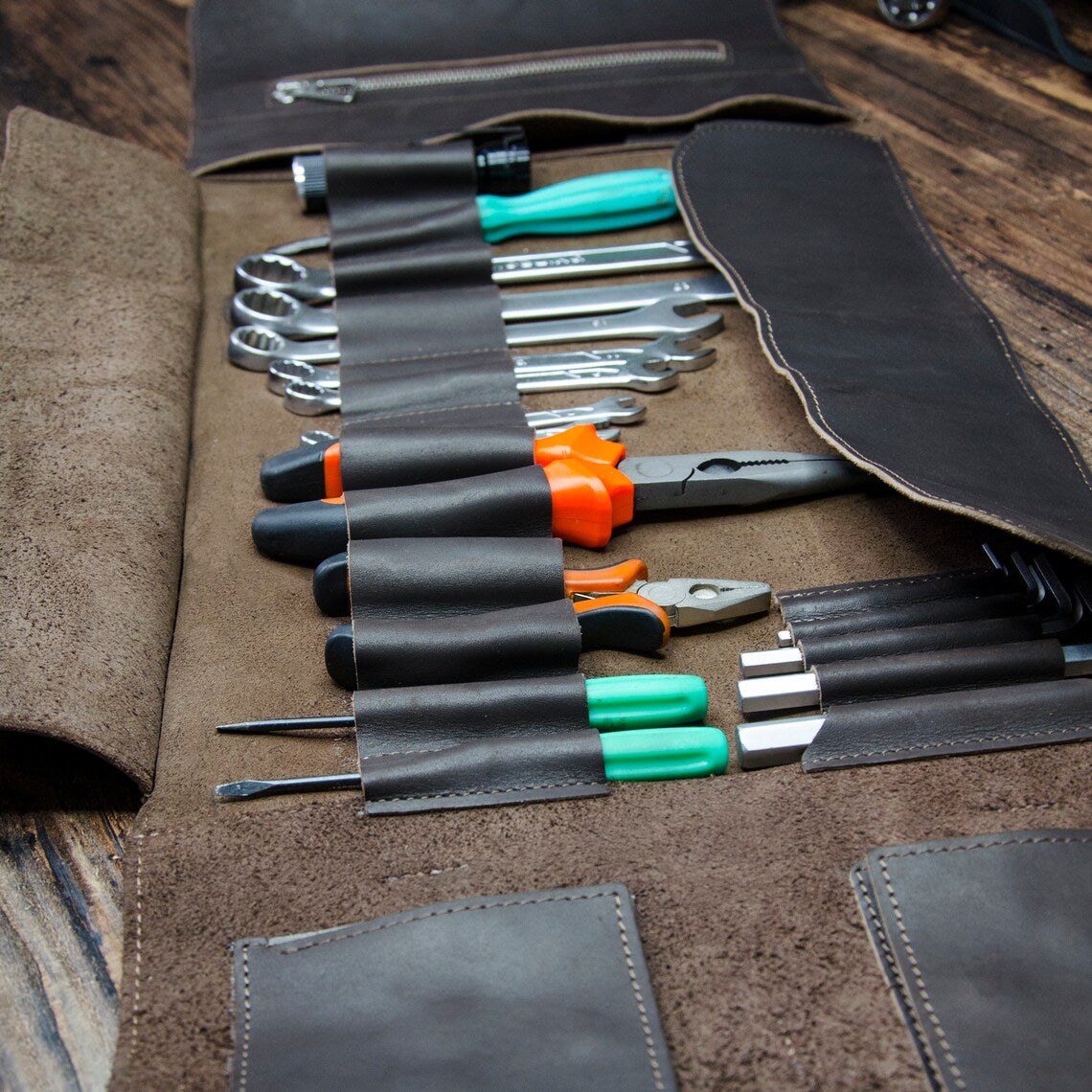 RIDL Custom Leather Motorcycle Tool Organizer