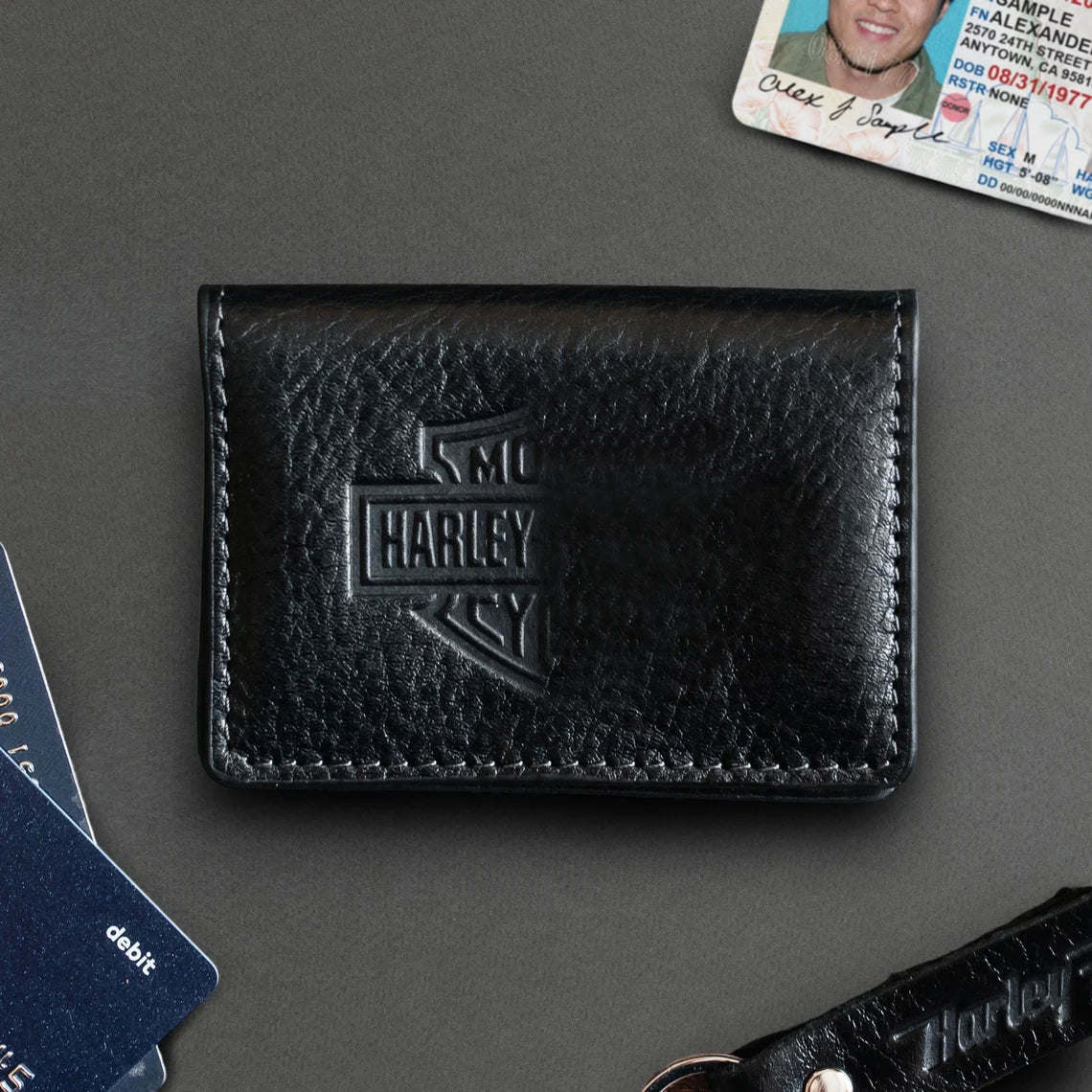 Minimalist leather ID card holder with transparent window by RIDL, photo 3