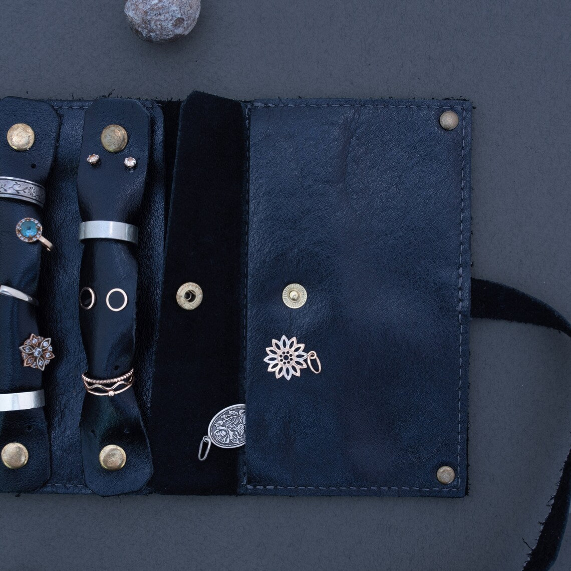 Leather travel jewelry roll organizer by RIDL, photo 6