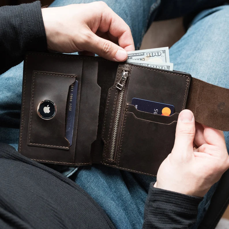 RIDL Leather Wallet with Chain & AirTag Slot