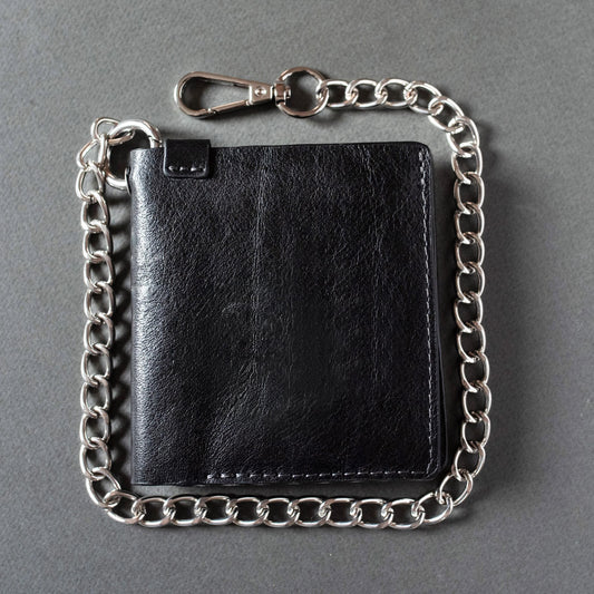 Handmade leather bifold chain wallet with magnetic clasp by RIDL