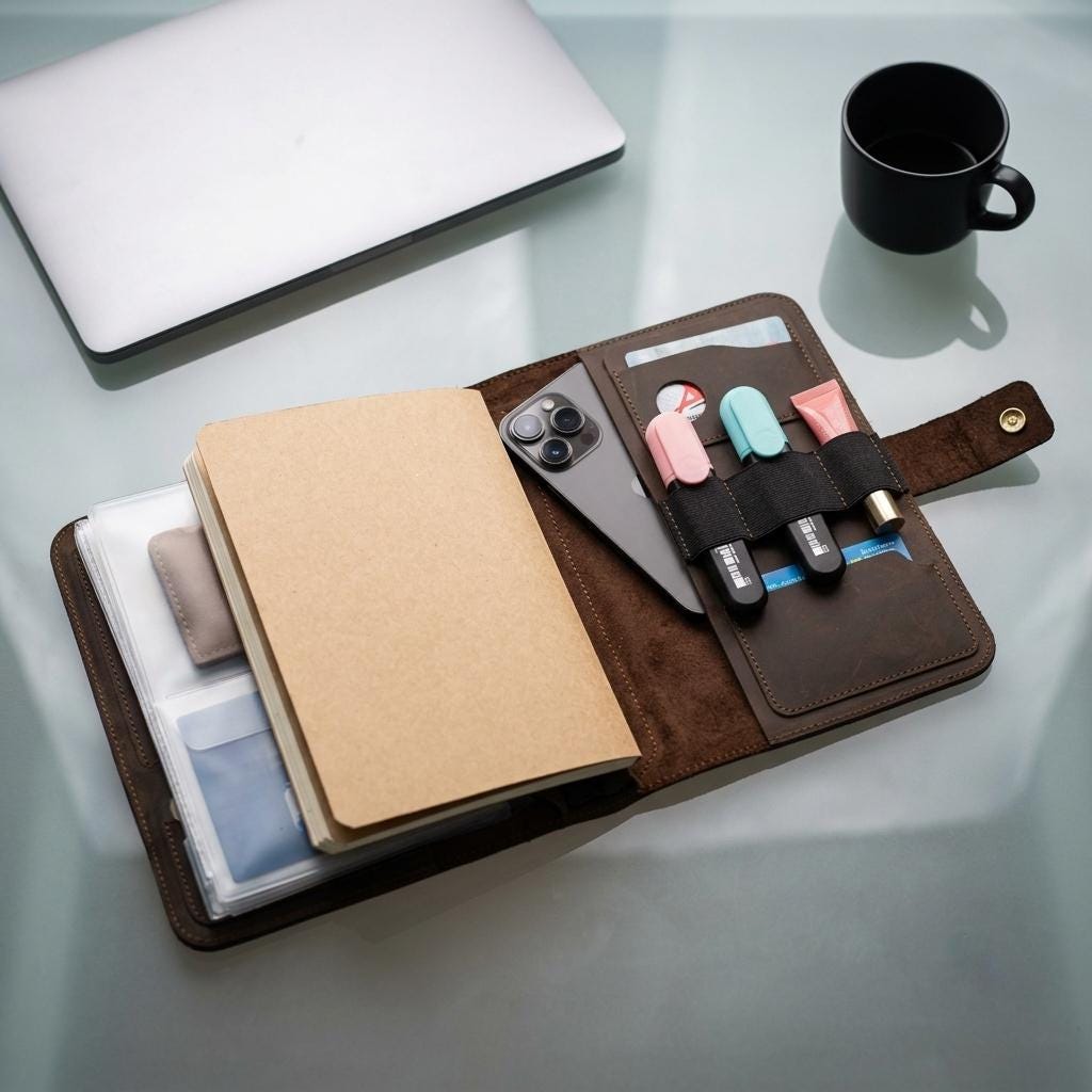 RIDL leather EDC organizer and refillable ring binder journal, photo 2