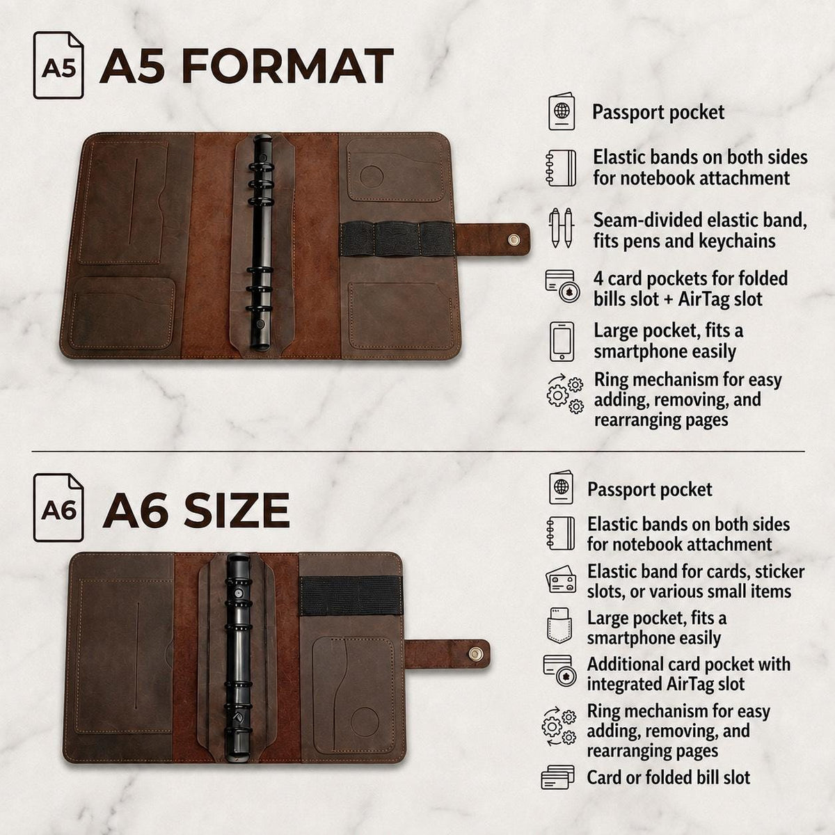 RIDL leather EDC organizer and refillable ring binder journal, photo 17