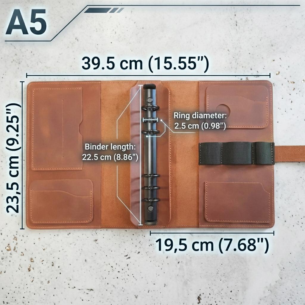 RIDL leather EDC organizer and refillable ring binder journal, photo 19